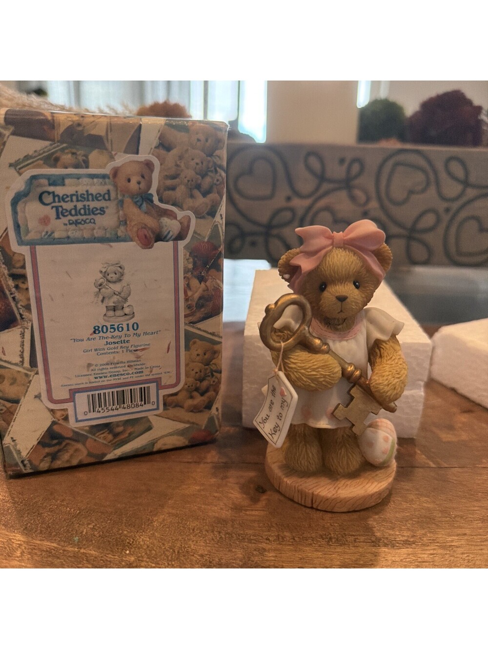 Cherished Teddies 2001 Josette 'You Are the Key to My Heart' Teddy Bear #805610S